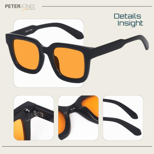 Image of Peter Jones Unisex Large Square UV /UB Protected Sunglasses (3803)