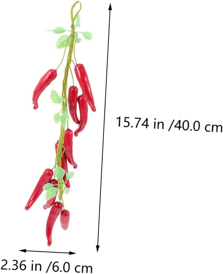 Healifty 4pcs Artificial Chili Pepper Strings Simulation Hanging Farmhouse Decor Lightweight Lifelike Kitchen Party Decorations Photo Props