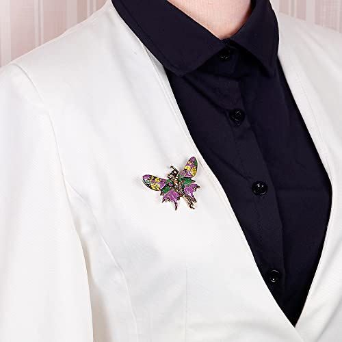 Dainty Fairy Butterfly Rhinestones Brooch Pin For Women Teen Girls Fashion Enamel Vintage Colorful Angel Wing Animal Lapel Pins Cute Dress Accessories Birthday Christmas Jewelry Gift #TOP1