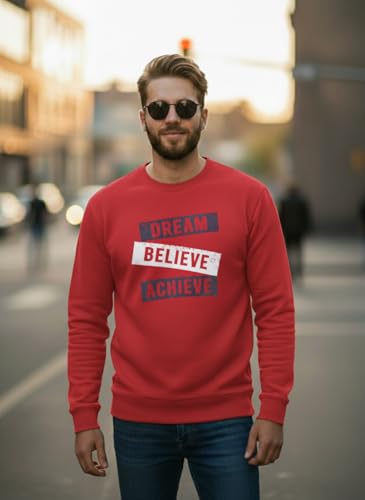 Image of Men Regular Fit Fleece ||Maroon||Round Neck Printed||Sweatshirt-JM3763