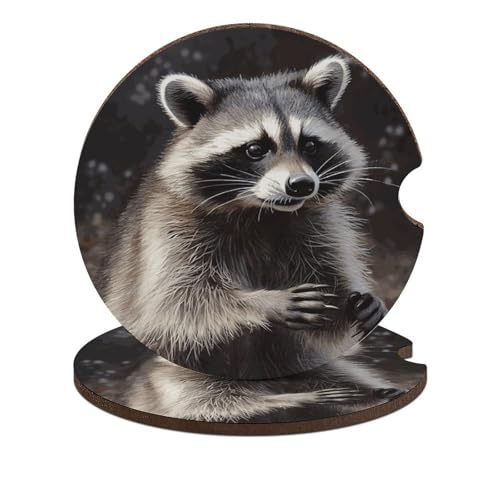 Portavasos para carro estampado mapache 2 piezas miniatura 1