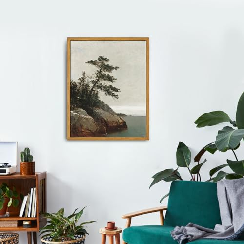 Roslynity Framed Canvas Wall Art Vintage Print Paintings The Old Pine Landscape Rustic Tree Nature Retro Aesthetic Antique Artwork For Home Living Room Bathroom Bedroom Wall Decor thumb #5