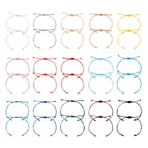 UNICRAFTALE Lot de 30 bracelets tressés réglables en polyester ciré de 30 cm - 15 couleurs - Bracelet semi-fini - Cordon torsadé - Bracelets d'amitié pour femmes