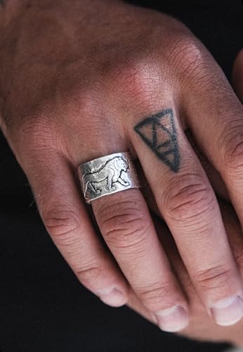 Bague Hommes argent sterling 925 motif Lion's Eye le cadeau idéal pour homme au style sauvage