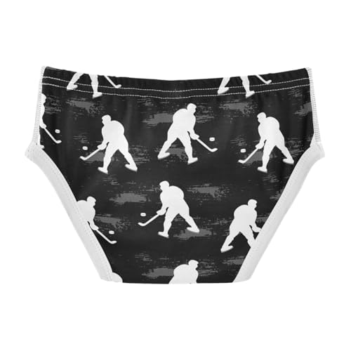Boys' Exclusive Briefs Toddler Underwear 95% Combed Cotton Boxerbriefs 2T Hockey Player Silhouette Pattern 232
