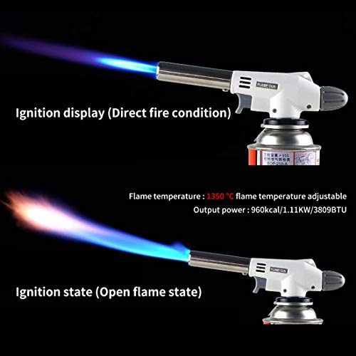 PUTOWUT Keuken Blow Torch Gas Torch, Vlam Verstelbaar, Gas Butaan Culinair voor Thuis en Buiten, Bakken, Koken, Kamperen en BBQ - Image 3