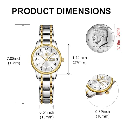 Image of OLEVS Watch Women Silver Stainless Steel Dress Analog Luminous Watch