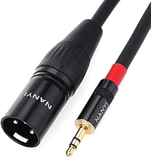 NANYI 3.5mm (1/8 Inch) TRS Stereo Male to XLR Male Interconnect Audio microphone Cable, Suitable for ipod, Mobile phone, active speakers, stage, DJ, studio audio console, 0.2M (0.6FT)