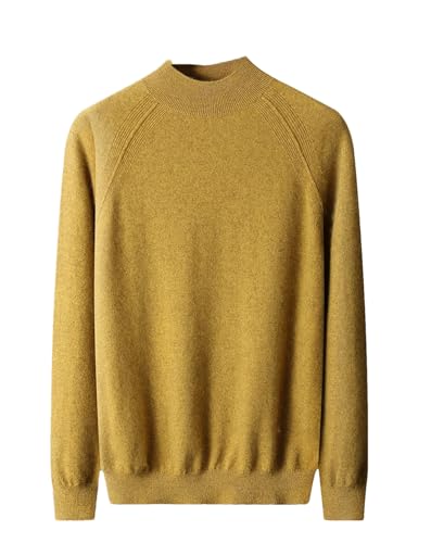 Men's Autumn Winter Sweater Half High Collar Knitted Pullover Tops Lightweight Warm Solid Color Sweater - Main Image