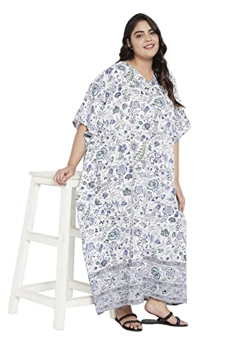 Image of Gypsie Blu Women Plus Size Kaftan Dress Beach Cover Up Maxi Dresses for Women, V-Neck Kimono Sleeve 1X-3X