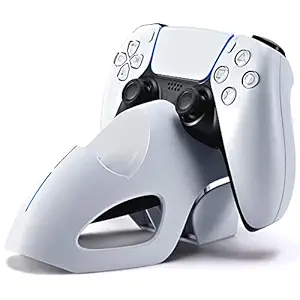 Funlab Charger Station for PS5 Controllers,Fast Charging Stand with Dual Playstation 5 DualSense Controllers Dock and LED Indicators(White)