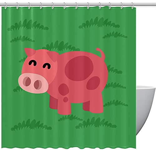 Rideau de douche imperméable cochon coloré 183x183 cm - 2
