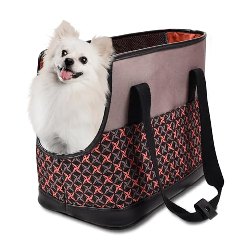 GOOPAWS Dog Purse Carrier for Small Dogs, Soft-Sided Tote Bags with Pocket Dog Travel Supplies Portable Dog Sling with Anti-Slip Bottom