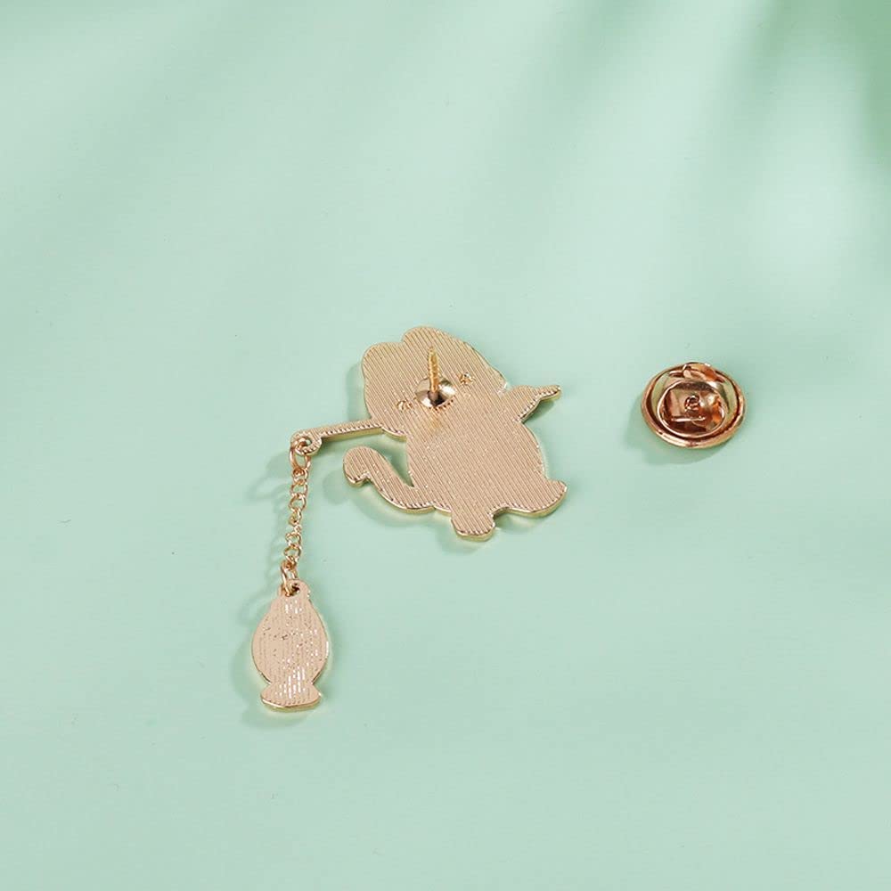 Spilla Spilla Spilla, Kawaii Gatto Pesca Spilla Spilla Metallo Smalto Animale Distintivo Spille Gattino Carino Spilla Spilla Personalizzata Sciarpa Gioielli for Borse Giacche Zaino Distintivo