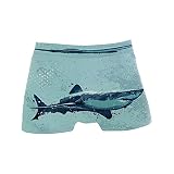 Herren Shark Boxershorts Unterwäsche Weiche Unterhosen Stretch Atmungsaktiv, Shark900, L
