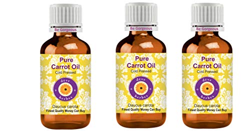 Huile de Carotte Pure Deve Herbes pour hydrater et illuminer les peaux ternes 3x100ml