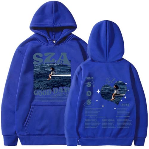 Sweat SZA SOS Good Days hoodie bleu en coton pour adulte - Sweatshirt unisexe taille L