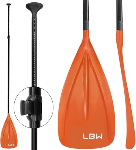 LBW Stand Up Paddle Board Paddle - 3 Pieces Adjustable Aluminium Alloy Floating SUP Paddle with...