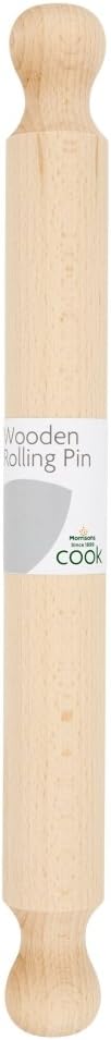 Morrisons Cook Wooden Rolling Pin : Amazon.co.uk: Home & Kitchen