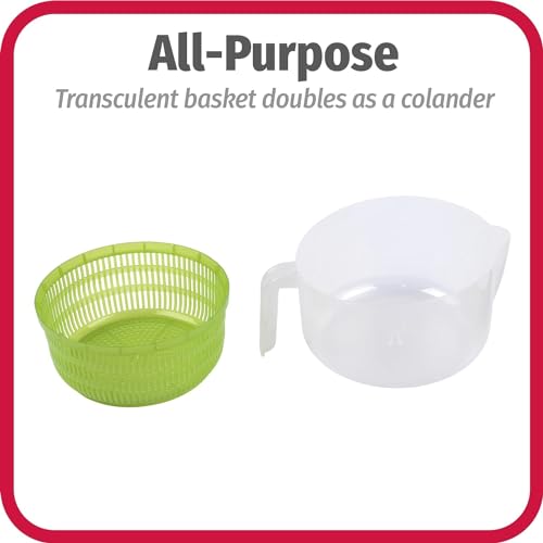image for GoodCook Deluxe Salad Spinner - 5 Qt. Capacity, Easy Turn Knob, Built-