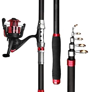 Vishengel Hengel en Spinning Reel Combo en Accessory Pack Spinning Hengel for volwassenen Travel Saltwater Freshwater Hengelcombinaties (Size : 2.1m)