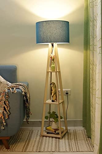 Furniture Wood Floor Lamp Walnut with Jute for Home Decoration,Room,Bedroom,Living Room (Sky Blue Pack of 1)-image-15