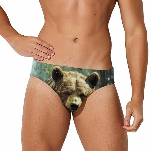 Tropical Forests Animal Bear Men's Swimsuit Bikini Briefs Swim Underwear Stretchy Swimwear