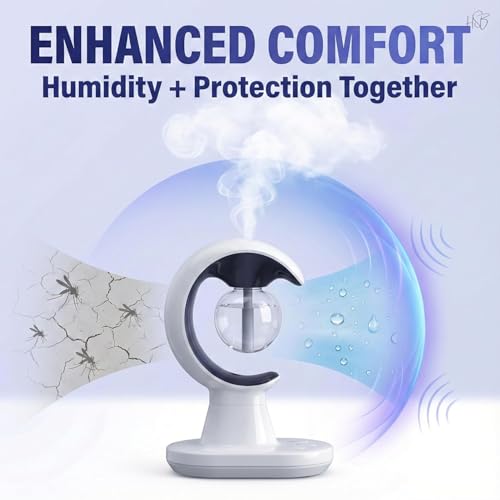 Image of Electric Mosquito Killer Lamp with Humidifier & LED Night Light | Multipurpose Bug Trap for Home, Bedroom & Living Room