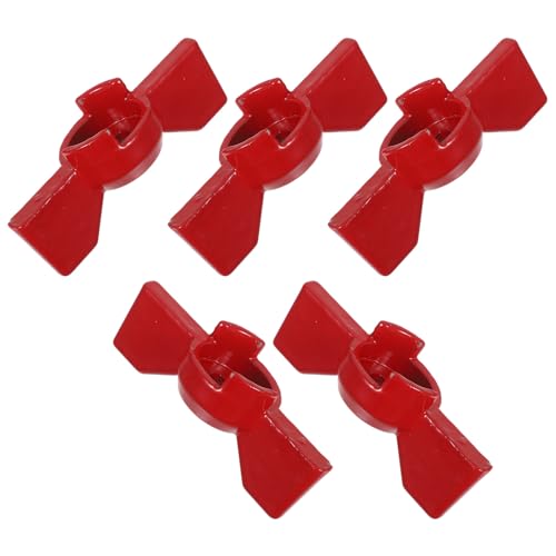 CLISPEED Manijas de Válvula de Bola con Diseño de Palanca para Grifos Exteriores, Aleación de Aluminio Rojo, Fácil Instalación, Paquete de 5 Piezas para Jardín y Control de Agua en Casa