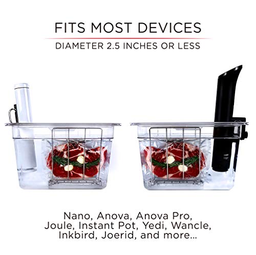 Väeske Sous-Vide Behälter mit Deckel und Gestell – Passend für die Meisten Sous-Vide Garer (11 L)