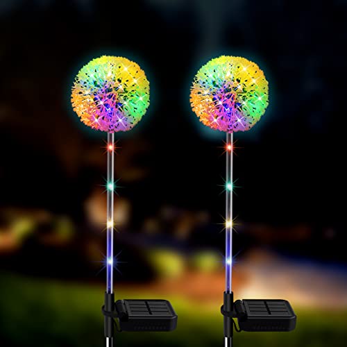 Amouhom Solarleuchten für Garten, 2 Stück LED Solarlampen für Außen...