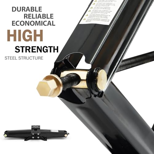 Pafessa USA 24\" RV Scissor Jack Leveling Stabilizer with Hand Crank - 6,500 Pound Capacity - 2 Pack
