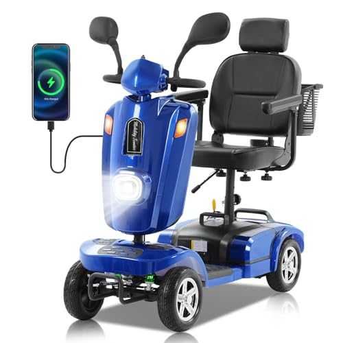 Image of Heavy Duty Mobility Scooter for Adults & Seniors, 500W Motor, 20 /30 Miles Long Range, 450 LBS Capacity, Removable Lithium Battery, 10 inch All-Terrain Tires, with Windshield & Suspension