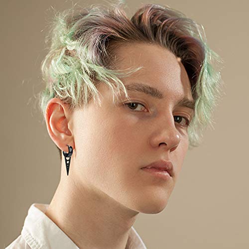 Kpop Emo Punk Hoop Earrings Sword Anime Triangle Dangle Stainless Steel Earrings For Men Women #TOP2