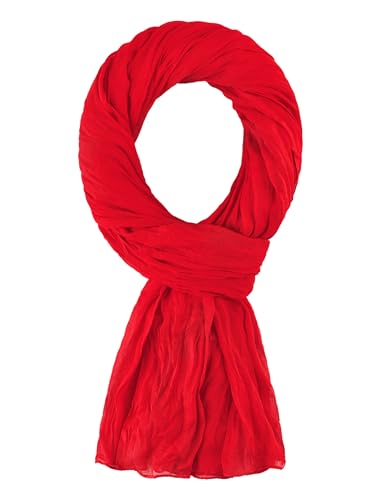 ALLEE DU FOULARD - Cheche, Écharpe, Chale Premium - Rouge Coquelicot - 100% Coton - Taille 200 X 110 CM - Chèche Femme Homme - Plus 50 coloris Unis