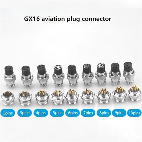 Conector GX12 de 6 pines y enchufe chasis aviación para conexiones eléctricas 4