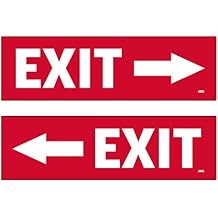Rogue River Tactical 2 Pack Exit Left Right Arrow Sticker Set Sign Warning 9x3 Inch Vinyl Decal Indoor Outdoor Window Business Retail Store
