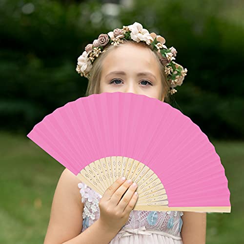 Aneco 36 Pieces Handheld Paper Fans Paper Folding Fans With Bamboos For Wedding Gift, Party, Home, Diy, Multicolor… #TOP6
