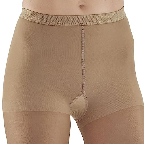 Ames Walker AW Style 33OT Sheer Support 20-30 mmHg Firm Compression Open Toe Pantyhose Beige Small3