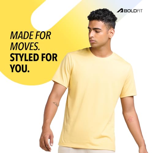 Image of Boldfit Tshirt for Man, Crew Neck Regular Fit Mens Tshirt, Half Sleeves Plain Soft Cotton Blend T Shirt, Breathable Everyday Comfort, Timeless Style & Fade-Resistant Fabric Ideal for All Body Types