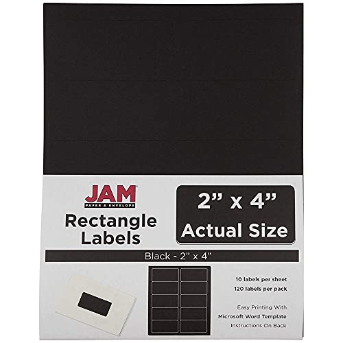 Jam Paper Shipping Address Labels - Standard Mailing - 2 X 4 - Black - 120/Pack #TOP7