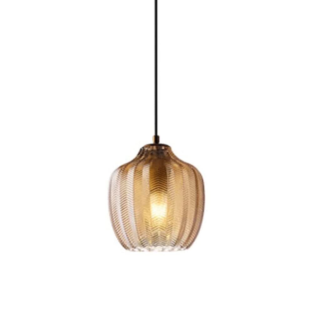 LYMSXAZOU American Style Glass Chandelier, Amber Transparent Pendant Light, Ceiling Lighting Fixtures, Dining Room Balcony Bar Decoration Hanging Lamp, E27 Light Source. (Size : A) Star of
