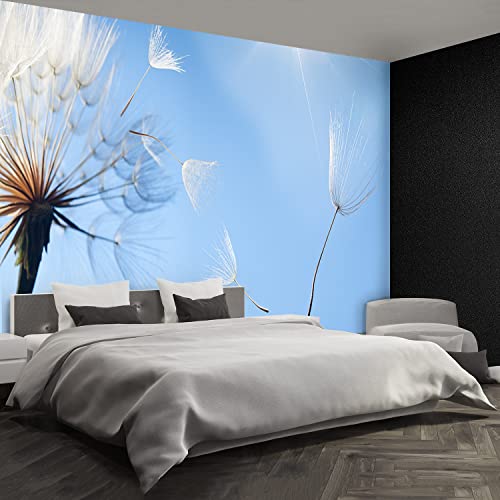 Papier peint moderne camouflage pissenlit bleu Tulup 416x254cm