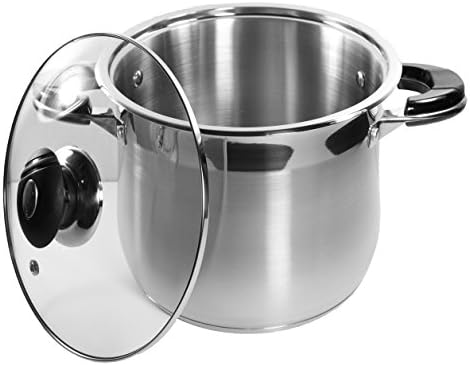 10 Qt Stock Pot 18/10 Stainless Steel Super Double Capsulated Bottom w/Glass Lid
