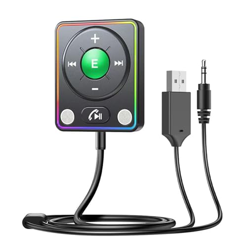 NEWNEWLIU Bluetooth 5.4 AUX Car Adapter,[Dual Connection & Mic Noise