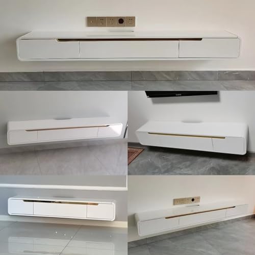 Meuble TV suspendu blanc 120 cm au design moderne d'exception