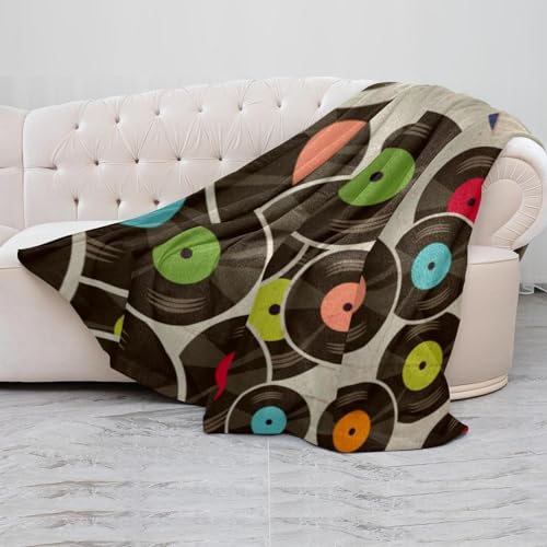 Couverture polaire rock vintage en microfibre douce premium pour lit 150x200cm