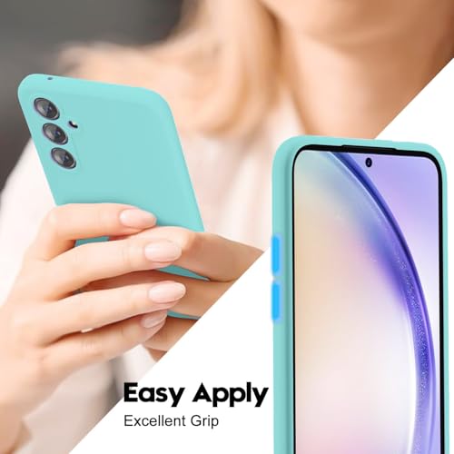 Image of DIZORO Compatible with Samsung S24 FE 5G Back Cover with Upgraded Square Edges for Camera Protection Shockproof Flexible Matte Liquid Silicone Mobile Phone Case (OG Mint)