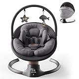 Baby Swings for Infants, FasonBaby Electric Baby Swing with 10 Preset Melodies, 5 Speeds, Remote Control and Bluetooth - Portable Infant Swing for Indoor and Outdoor(Black)