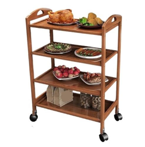 FENGJISUN Carrito De Cocina Móvil Multifuncional Carrito De Bambú con Ruedas For Cocina Y Baño(81x60x33cm)